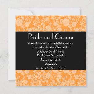 Floral Rococo Mariage, invitation 5,25 po x 5,25 p