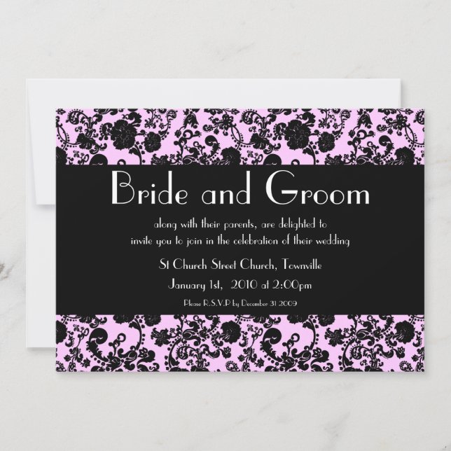 Floral Rococo Mariage, invitation 5"x7" (Devant)