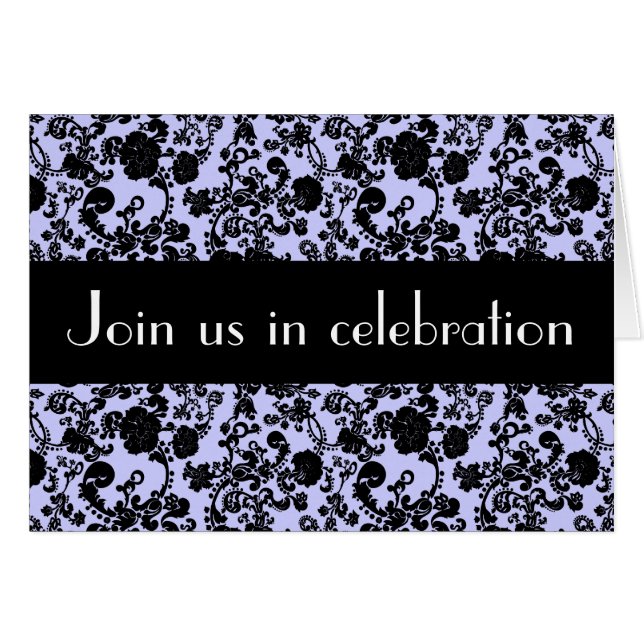 Floral Rococo Mariage, invitation mariage (Devant horizontal)