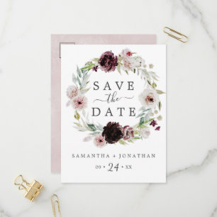 Floral Romance Enregistrer la date Annonce Carte p