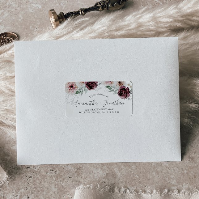 Floral Romance Mariage RSVP Étiquettes de adresse (Créateur téléchargé)