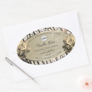 Floral Rose Arbre Grain produit Étiquette Logo