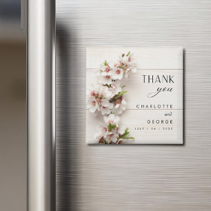 Floral rose blanc   Magnet de faveurs de mariage