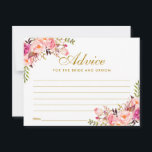 Floral Rose Blush Gold Mariage Carte conseil L<br><div class="desc">Aquarelle Floral Rose Blush Gold Carte conseil Mariage - Grand</div>