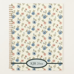 Floral rose et bleu doux