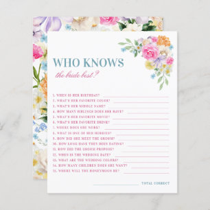 Floral rose et bleu qui connaît la mariée meilleur