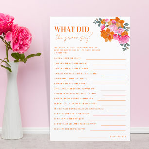 Floral rose et orange Qu'est-ce que la salle a dit