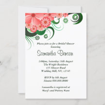 Floral rose Hibiscus Mariage Invitation Fête des m