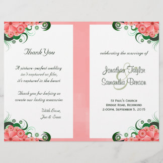 Floral rose Hibiscus Programme de mariage Modèles