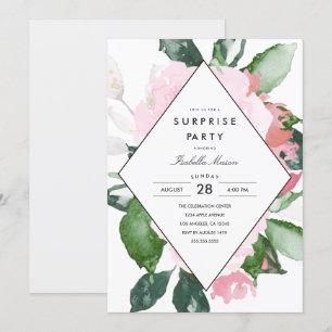 Floral rose   Invitation Surprise Party