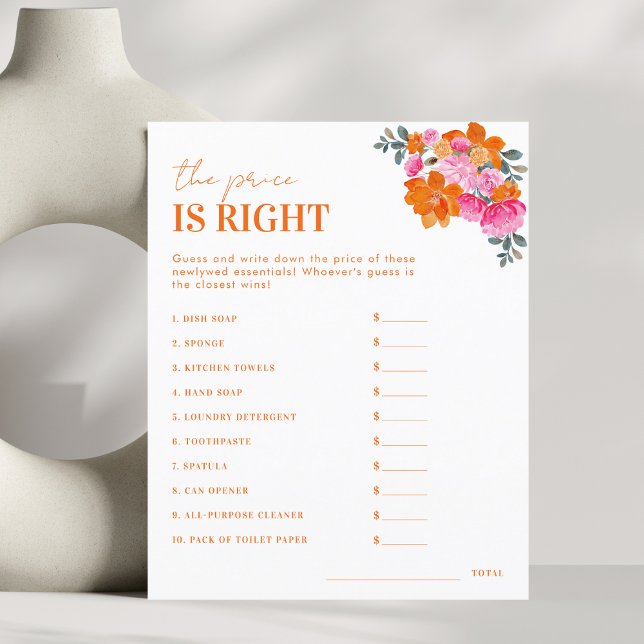 Floral rose Le prix est la bonne Fête des mariées  (Créateur téléchargé)