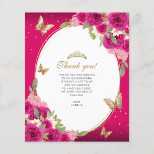 Floral rose or Tiara Butterfly Quinceañera Photo