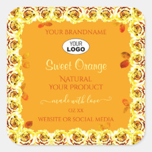 Floral Rose Orange Jaune Produit Étiquettes Ajoute