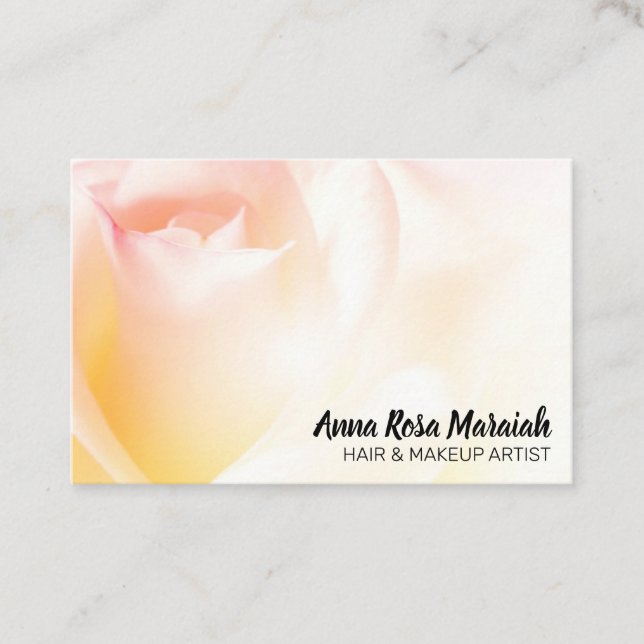 ~* Floral Rose Pastel Carte de visite à fleurs  (Devant)