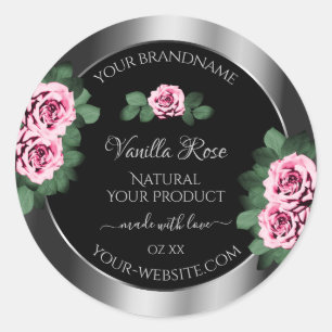 Floral rose Roses Argent et Étiquettes de produits