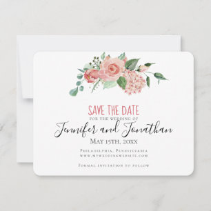 Floral rose traditionnel Sauvegarder la date Maria