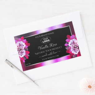 Floral rose violet noir produit Étiquettes Rose Lo