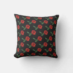 Floral Rouge Rose Garden Flower Coussin extérieur