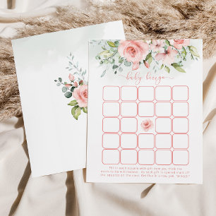 Floral rousse rose fille bébé jeu de bingo