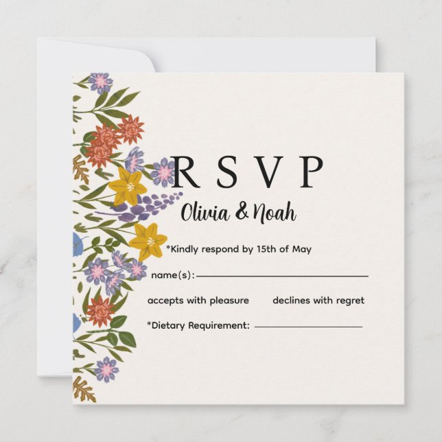Floral RSVP Card  (Devant)