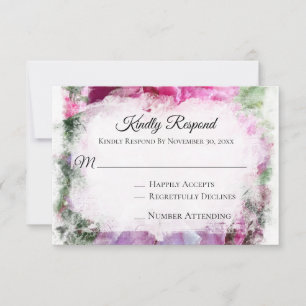 *~* Floral RSVP PEONY AR1 Mariage RSVP