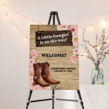 Floral Rustic Boots Baby shower