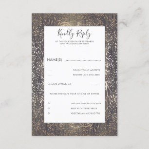 Floral Rustic Vintage Wedding RSVP