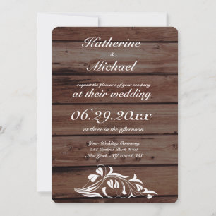 Floral Rustic Wedding Invitations