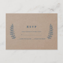 Floral rustique | Carte RSVP Mariage Faux Kraft