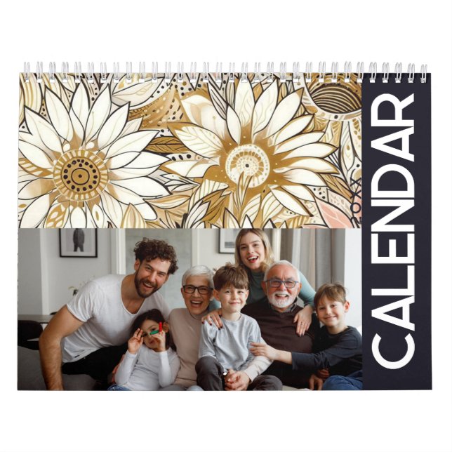 Floral rustique vintage élégant calendrier boho (Protection)