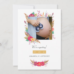 Floral Safari photo Grossesse Faire-part