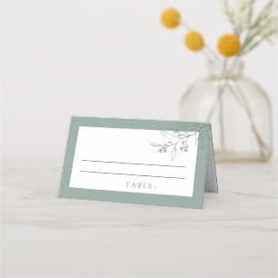 Floral Sage Green Mariage Cartes de Place