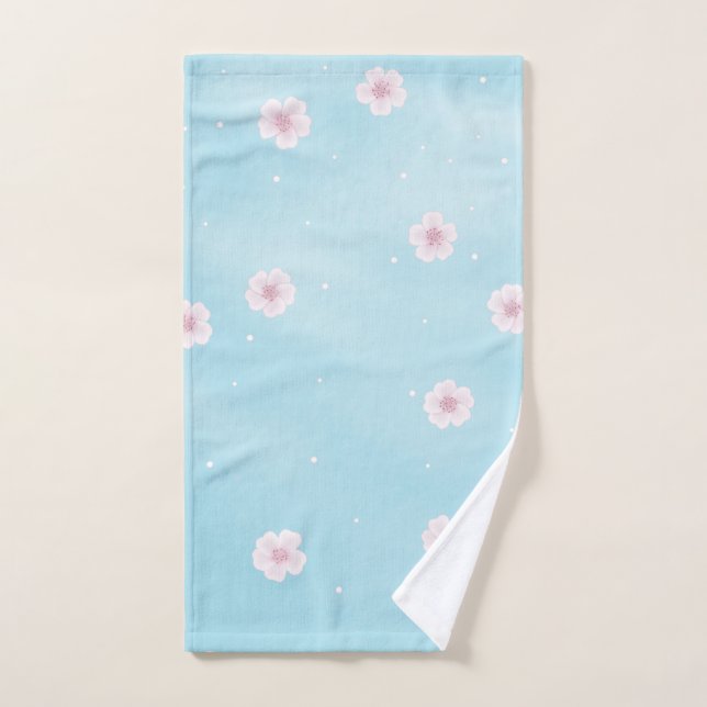 Floral Sakura japonais de fleurs de cerisiers (Serviette à main)