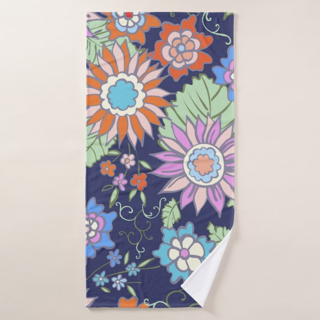 Floral sans couture arrière - plan motif printemps (Serviette de bain)