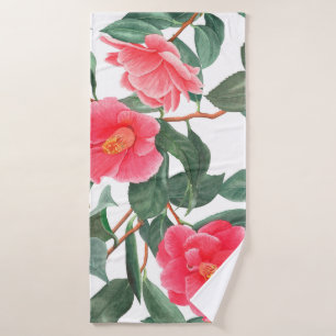 Floral sans couture motif, fleurs de camélia rouge