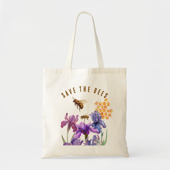 Floral Savethe abeilles Sac fourre-tout (Devant)