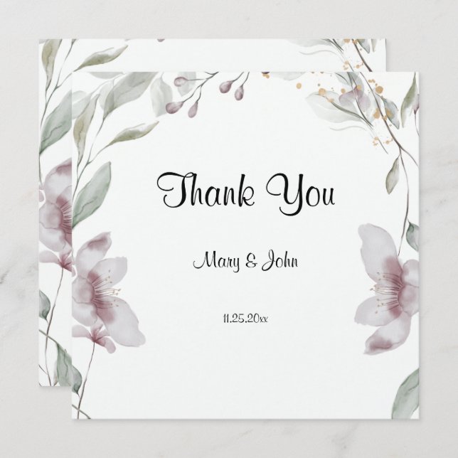 Floral Script Love Heart Mariage (Devant / Derrière)