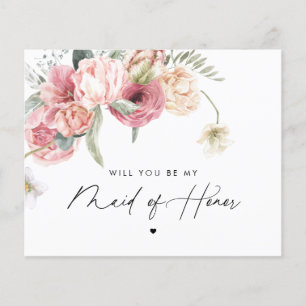 Floral Script Seras-tu ma témoin de mariage