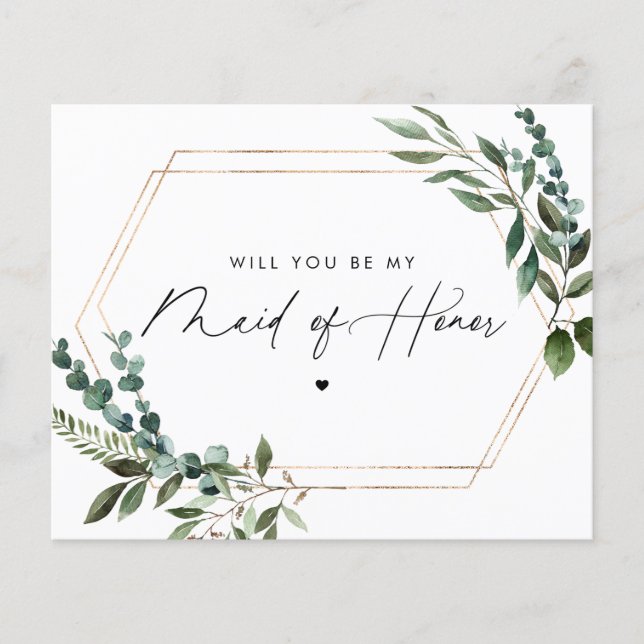 Floral Script Will you will be My Maid of Honor (Devant)