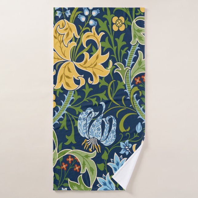 Floral seamless pattern with big flowers, lily and (Serviette de bain)