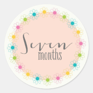 Floral Sept Mois Nouveau Bébé Sticker