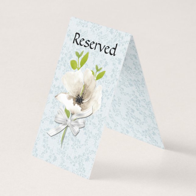 Floral Shabby Réservé Mariage Carte de tente (Back)