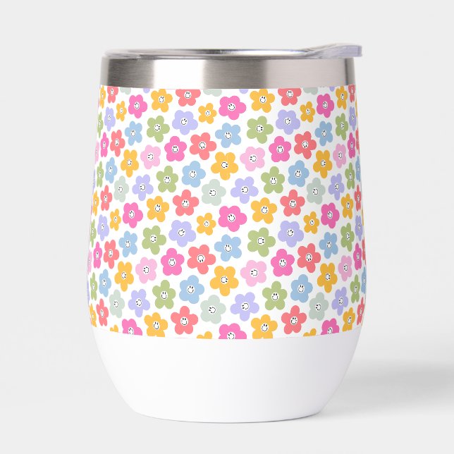 Floral Smiles Vibrant Colorful Playful Pastel (Gauche)