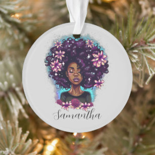 Floral Sparkling Afro Femme