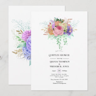 Floral Spring Couples Douche Invitation