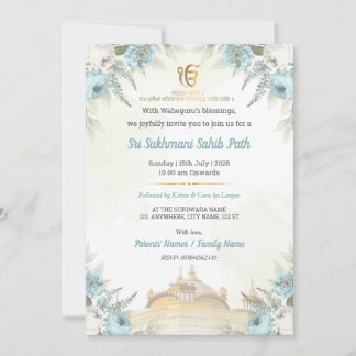Floral Sri Sukhmani Sahib Path Invitation