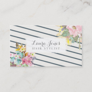 Floral & Stripes Liste des Cheveux Cartes de Rende