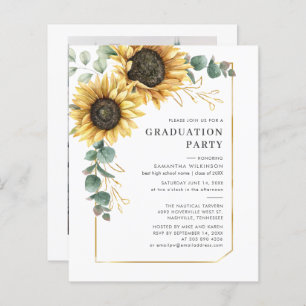 Floral Sunflower 2025 Graduation Party Invitation