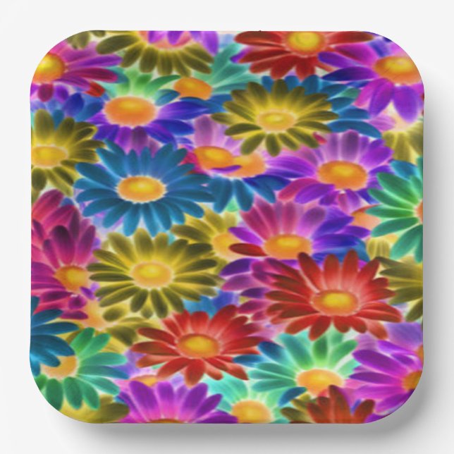 Floral Sunshine #444 - Assiette en papier (Recto)