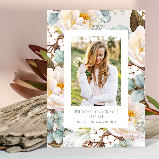 Floral Surround Photo Memorial Programme (Créateur téléchargé)